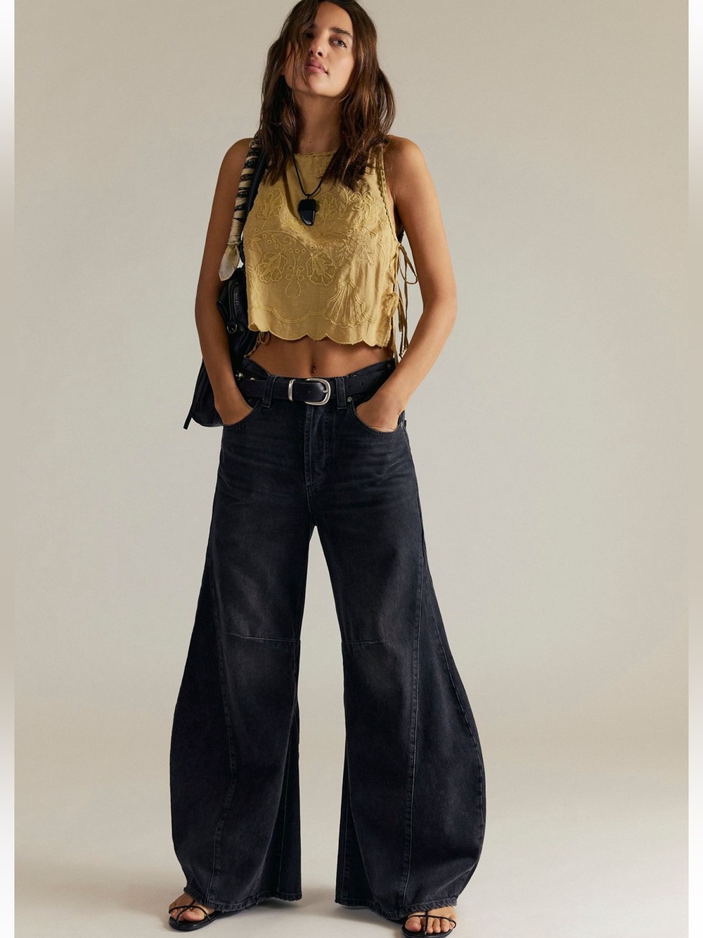 NWT Free People Eden High Slouchy Flare Jeans in 11th Hour Size 28